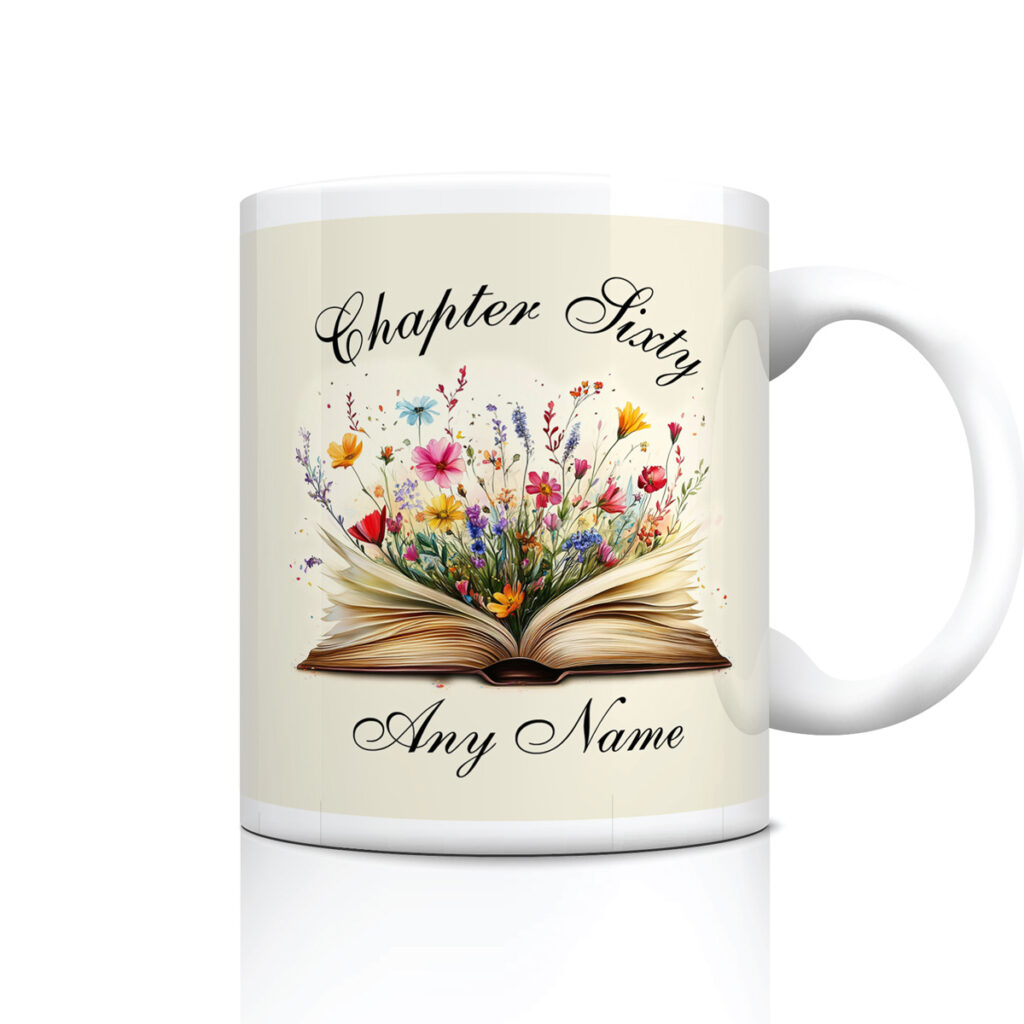 Personalized "Chapter Sixty" Book & Flowers Mug