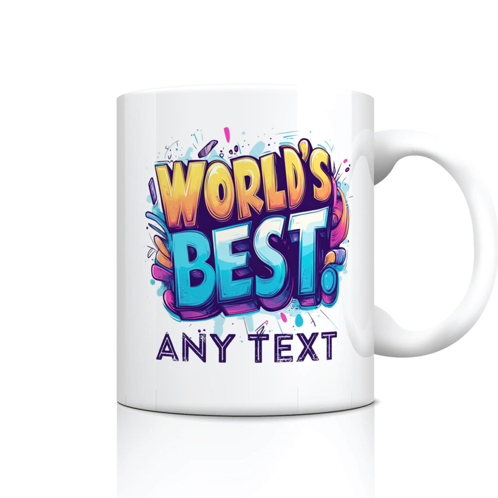 Customizable World's Best Mug with Colorful Design