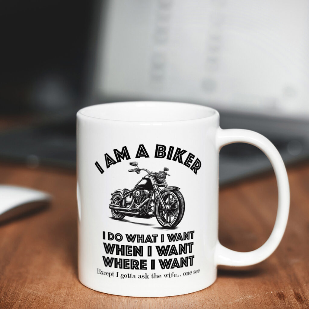 Biker Mug - Motorcycle Graphic, Funny Husband Quote
