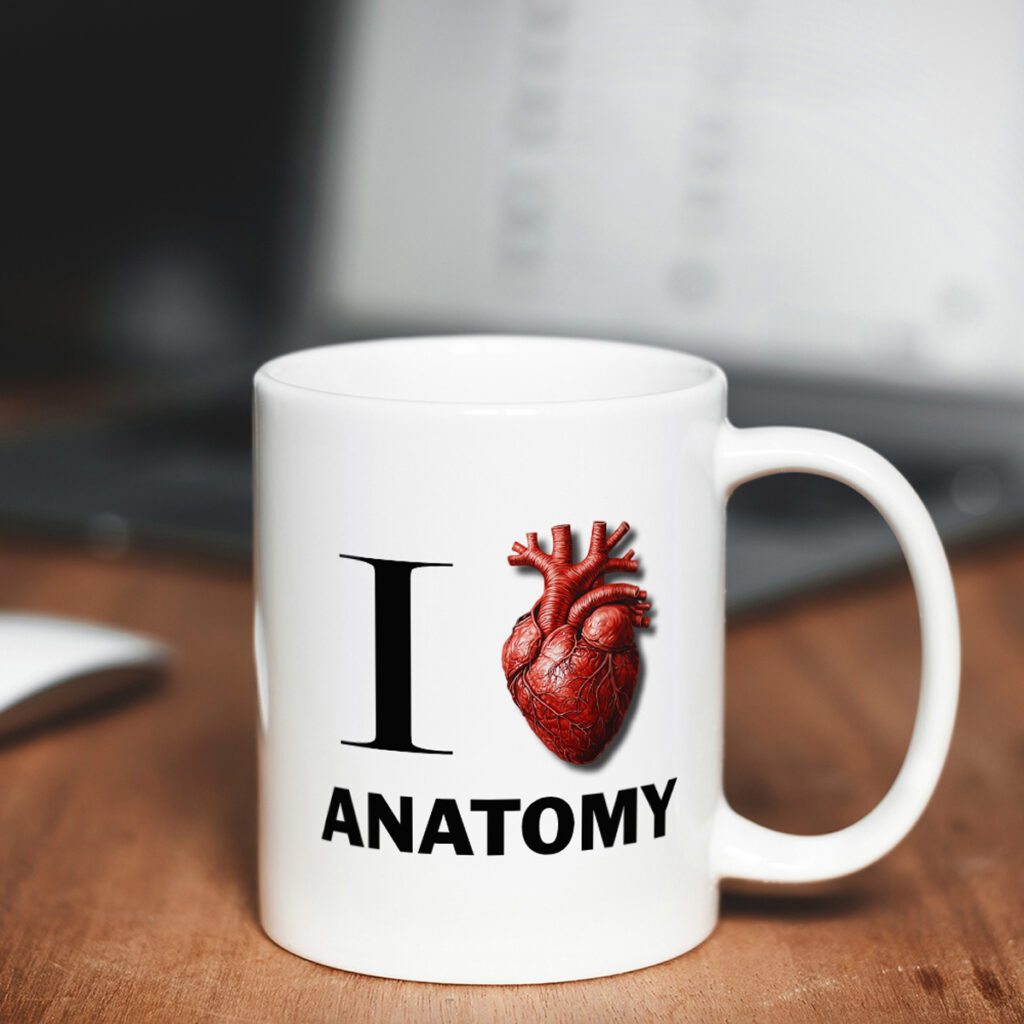 Anatomy Lover's White Mug with Anatomical Heart Design
