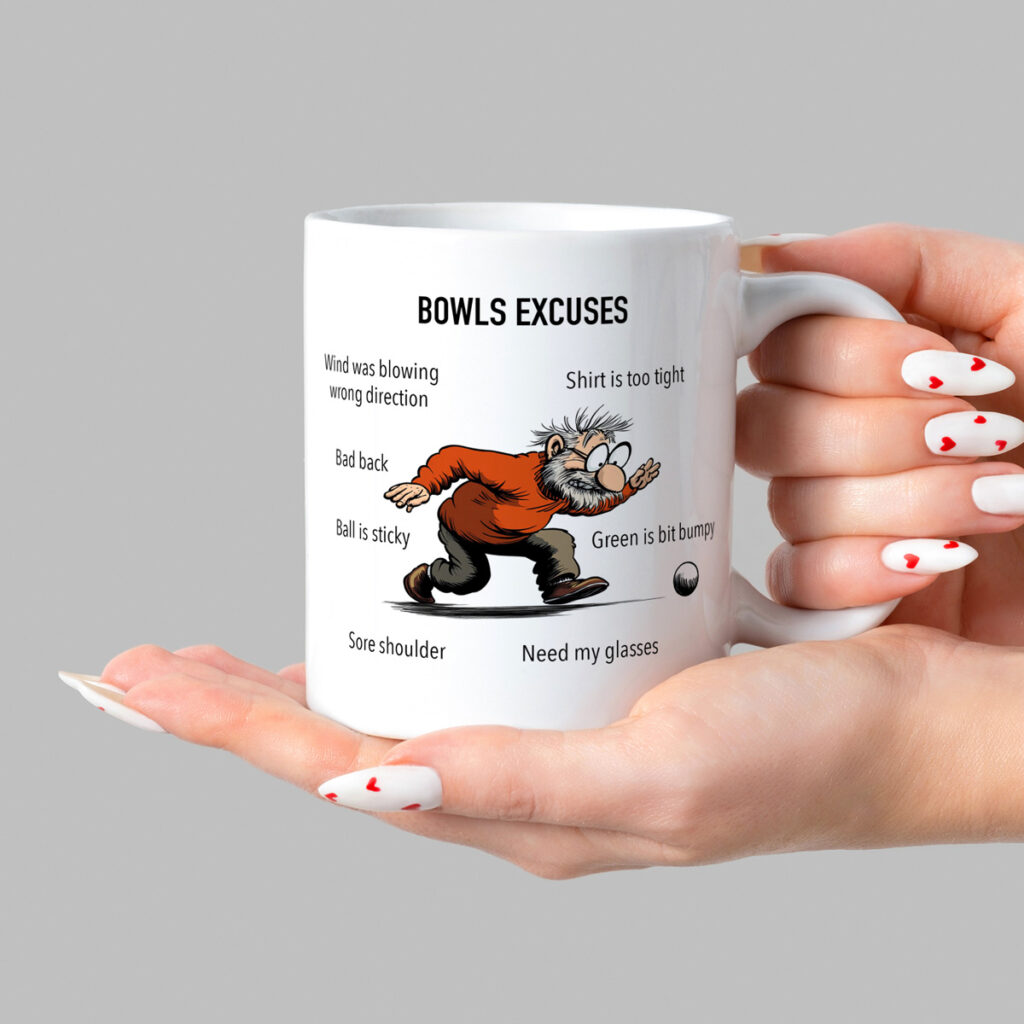 Funny Bowls Excuses White Mug - Humorous Gift Idea