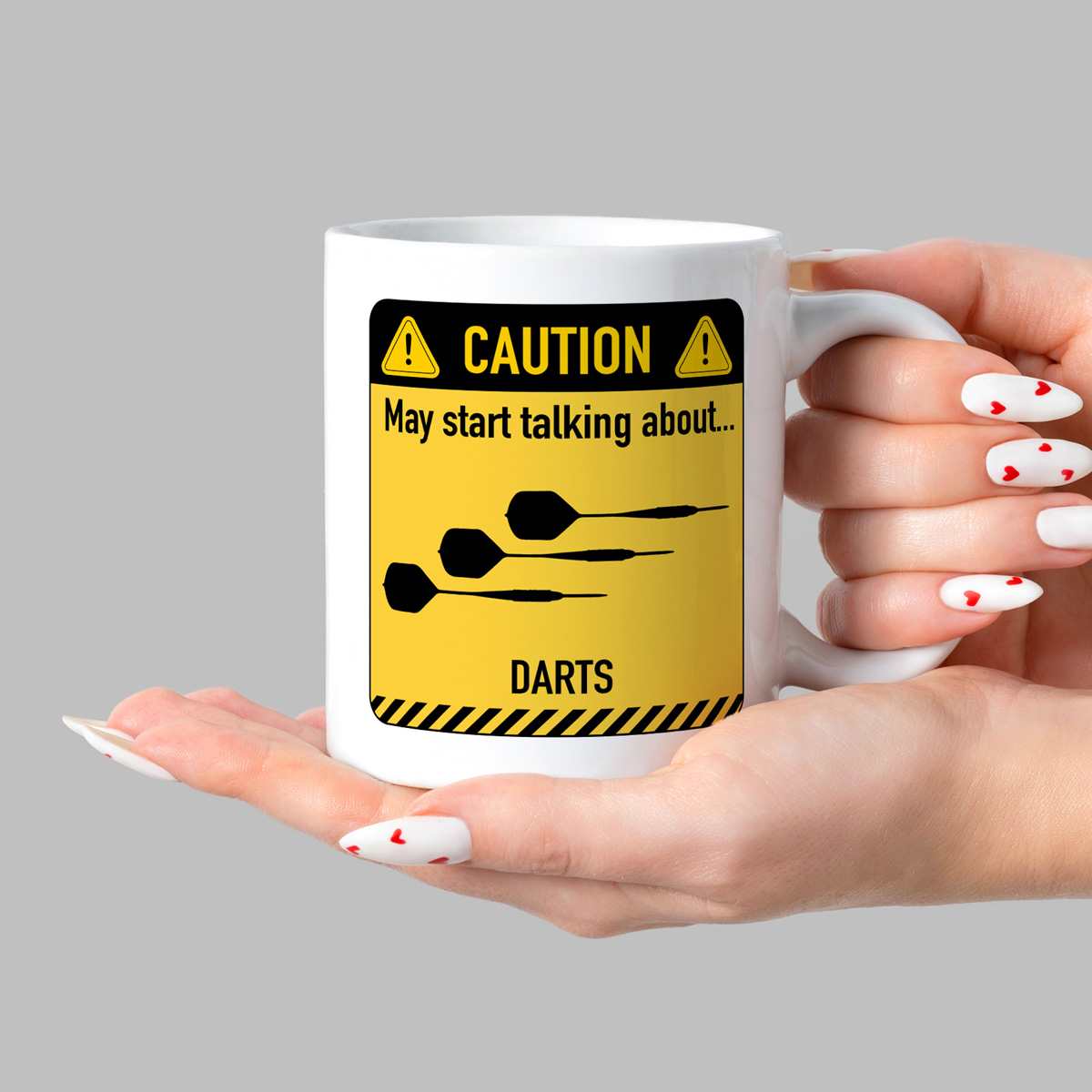 Darts Talk Mug - Funny Caution Sign Design