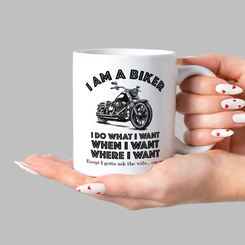 Biker Mug - Motorcycle Graphic, Funny Husband Quote