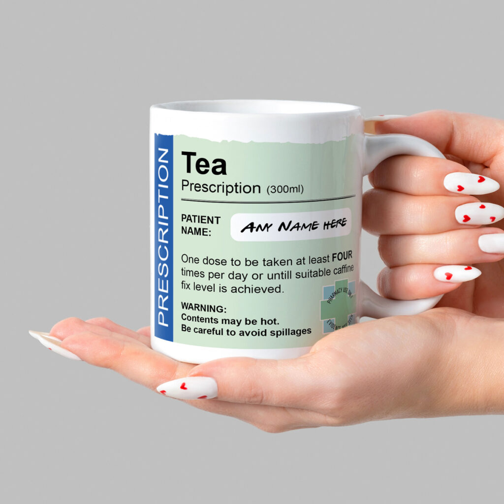 Prescription Label Novelty Mug - Customizable Tea Cup