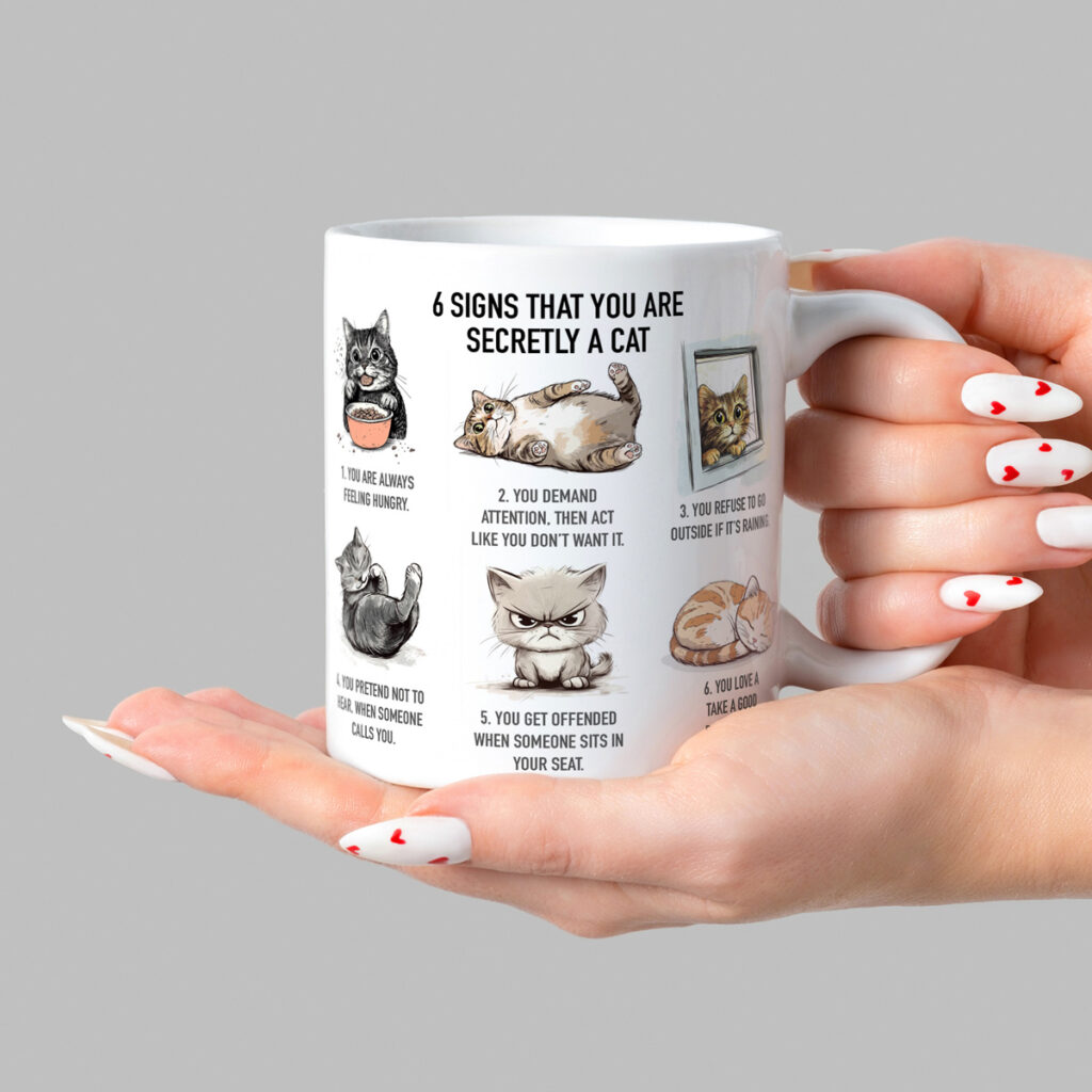 Cat Lover's White Mug: 6 Signs You're Secretly a Cat